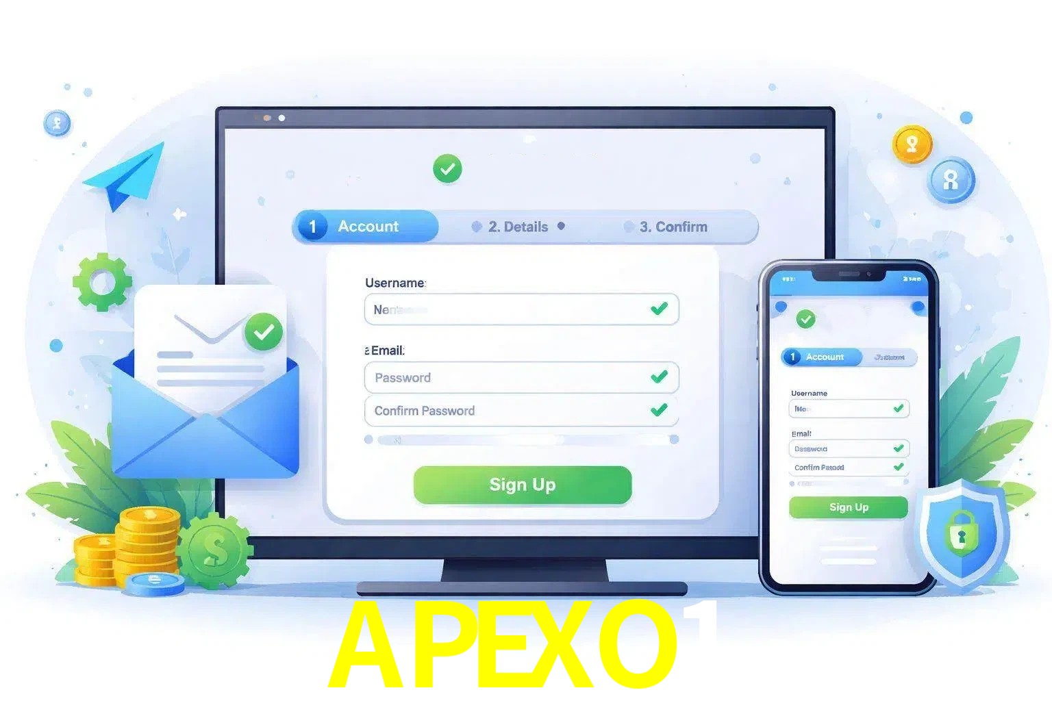 Registro de nuevo usuario y configuración de cuenta APEXO1